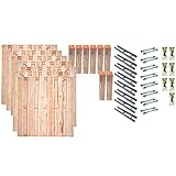 TETZNER & JENTZSCH Zäune Lincoln 5 I Sichtschutz Zaun 180 x 180 cm farblos I Gartenzaun aus Holz für den Sichtschutz I Zaun mit Holzlatten I Bretterzaun I Komplettset mit Tür und Gartentorbeschlag V2A