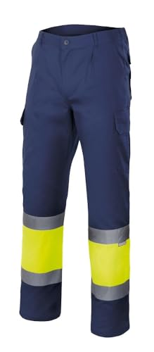 Velilla 156 - Signalhose (Größe XL) Farbe marineblau und gelb fluoreszierend