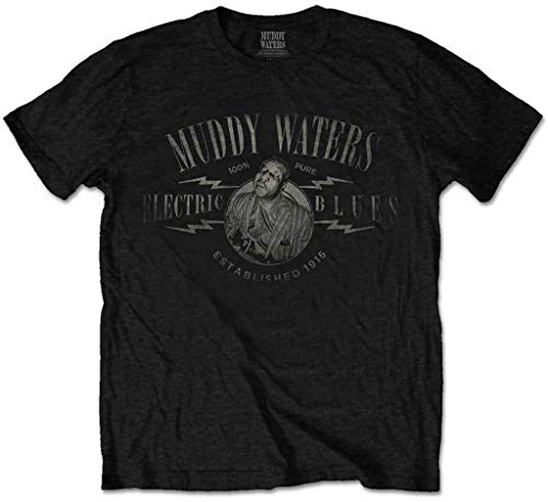 Muddy Waters Herren Electric Blues Vintage T-Shirt, Schwarz , XXL