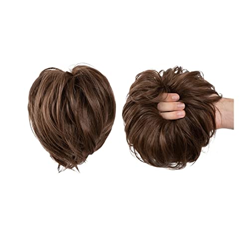 Haarteil Haargummi Glattes Haarknoten Haarteil Synthetische Messy Bun Haargummis mit elastischem Gummiband Hochsteckfrisur Dutt Verlängerung Pferdeschwanz Haarteile for Frauen Haarknoten (Color : Med