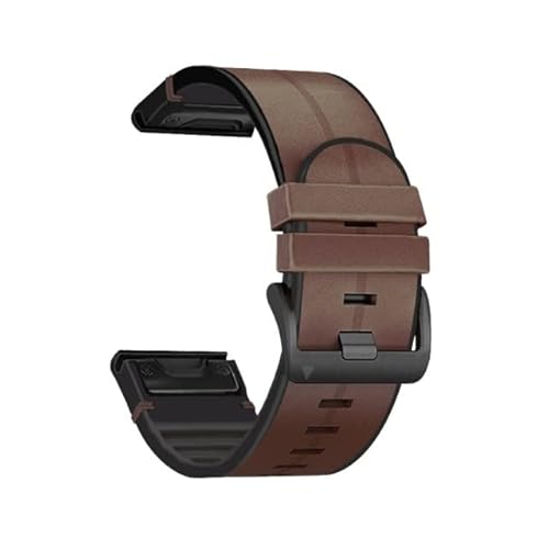 OPKDE Leder-Silikon-Uhrenarmband für Garmin Fenix 5 5X Plus 6 6X Pro Fenix 7X 7 Smart Armband 22 26 mm Quick EasyFit Armbänder, 22mm Fenix 7 6 5 945, Achat