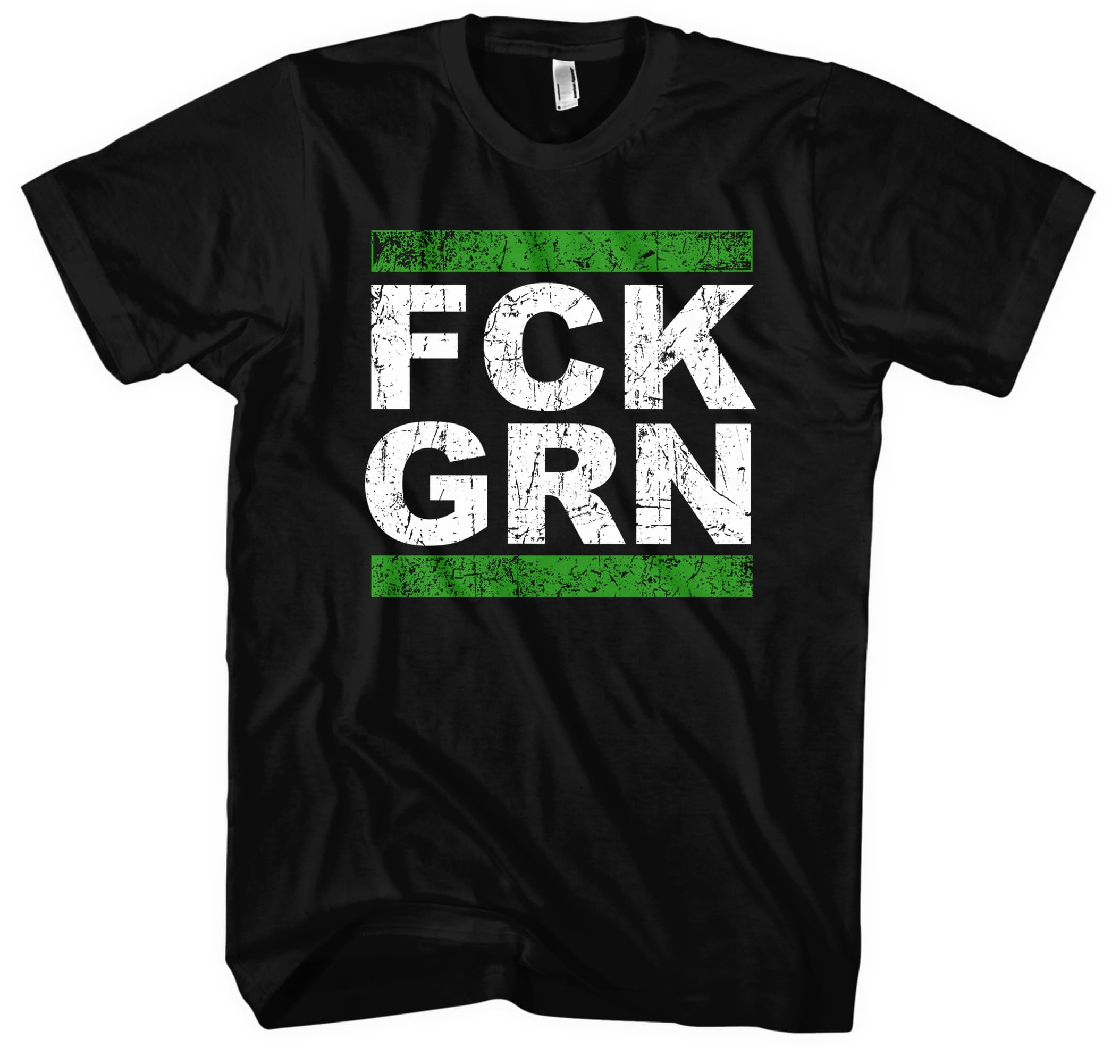 FCK GRN Herren T-Shirt | Anti Grün Demo Shirt Widerstand Fuck Grüne TShirt Politik Anti Klimaaktivist | M1 Schwarz (3XL)