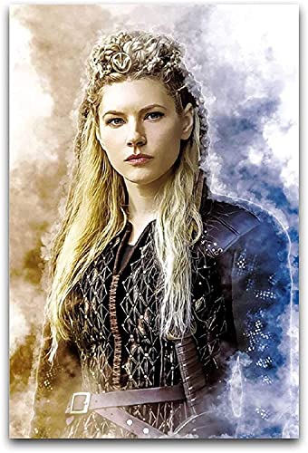 5D Diamant Painting Set FüR Erwachsene Und Kinder Wikinger Lagertha Poster Malerei Leinwand DIY Diamond Painting Kristall Strass Diamant Stickerei GemäLde 15.7"x19.7"(40x50cm) Kein Rahmen