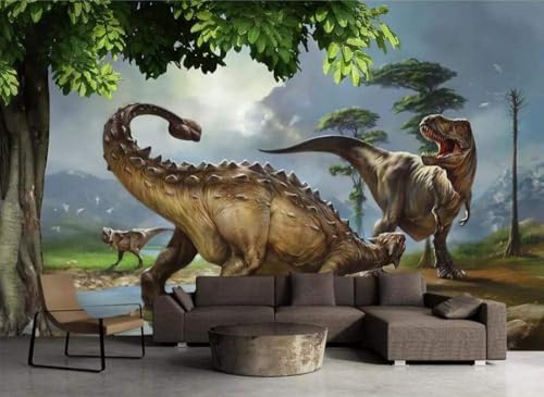 Diorama Dinosaurier-Baumberg 3D Tapete Poster Restaurant Schlafzimmer Wohnzimmer Sofa TV Dekorative Wand-200cm×140cm