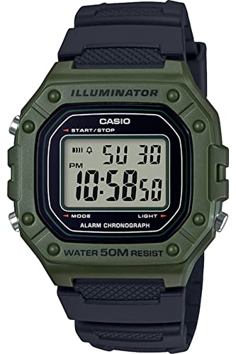 Casio Herren Digital Quarz Uhr mit Harz Armband W-218H-3AVDF