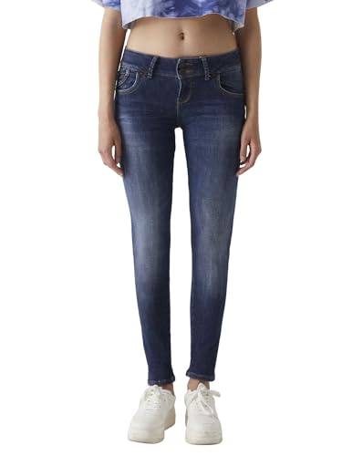 LTB Jeans Damen Jeans Molly M - Jeans Damen Slim aus Baumwollmischung Slim Denim Dunkel mit Reißverschluss Mittlere Taille - Blau