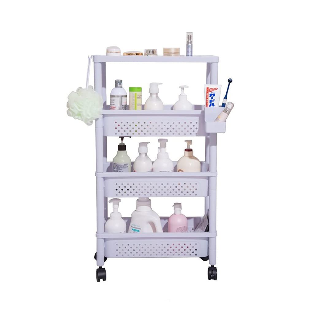 LASTRAN Aufbewahrungswagen, Schlanker Aufbewahrungswagen, 3-Tier/4-Tier Narrow Gap Küchenwagen, Bakinderzimmer Trolley mit Rädern, für Küche Garage Home Schlafzimmer Badezimmer