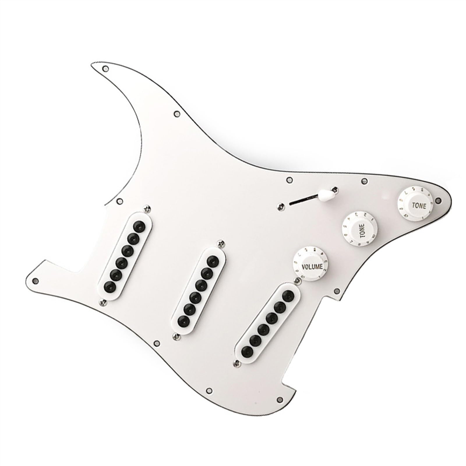 Standard-Pickguard-Tonabnehmer Weißes SSS E-Gitarren-Schlagbrett-Tonabnehmer-Set Mit Innerem Sechseckigem Regenschirm-Tonabnehmer