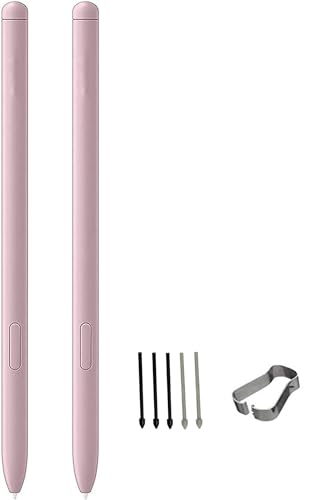 2 Stück Tab S6 Lite S Pen Ersatz für Samsung Galaxy Tab S6 Lite alle Versionen Stylus Touch Pen mit 5 x Spitzen/Federn (Rosa)