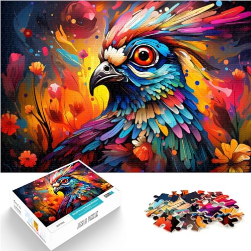 Spielgeschenk-Puzzle, farbenfrohe Psychedelia der Wachtel, 1000-teiliges Puzzle für Erwachsene, Holzpuzzle für anspruchsvolles Puzzlespiel und Familienspiel, 1000 Teile (50 x 75 cm)