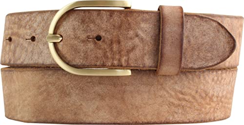 BELTINGER Damen-Gürtel aus weichem Vollrindleder Vintage-Look 4 cm | Jeans-Gürtel für Damen mit goldener Gürtelschließe 40mm | Ledergürtel Used-Look | Cognac 85cm