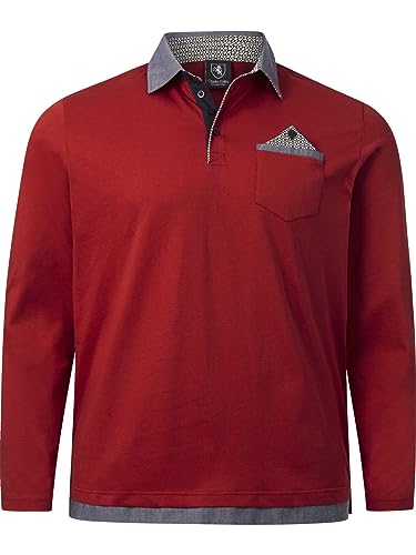 Charles Colby Herren Langarm-Poloshirt Earl Sweeney rot 6XL (XXXXXXL) - 76/78