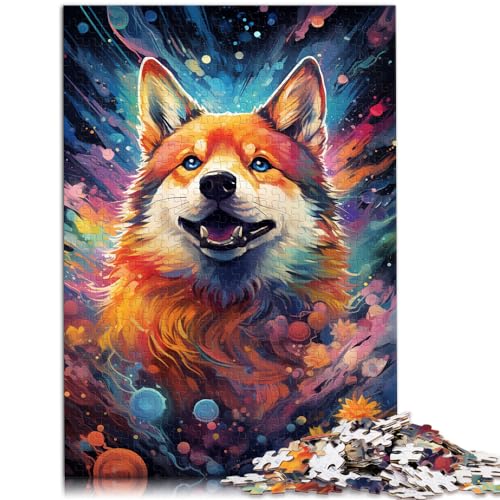 Puzzle für die farbenfrohe Psychedelie von Galaxy Shiba Inu für Erwachsene, Puzzle 1000 Teile, Holzpuzzle, Heimkunstdekor, 1000 Teile (50 x 75 cm)