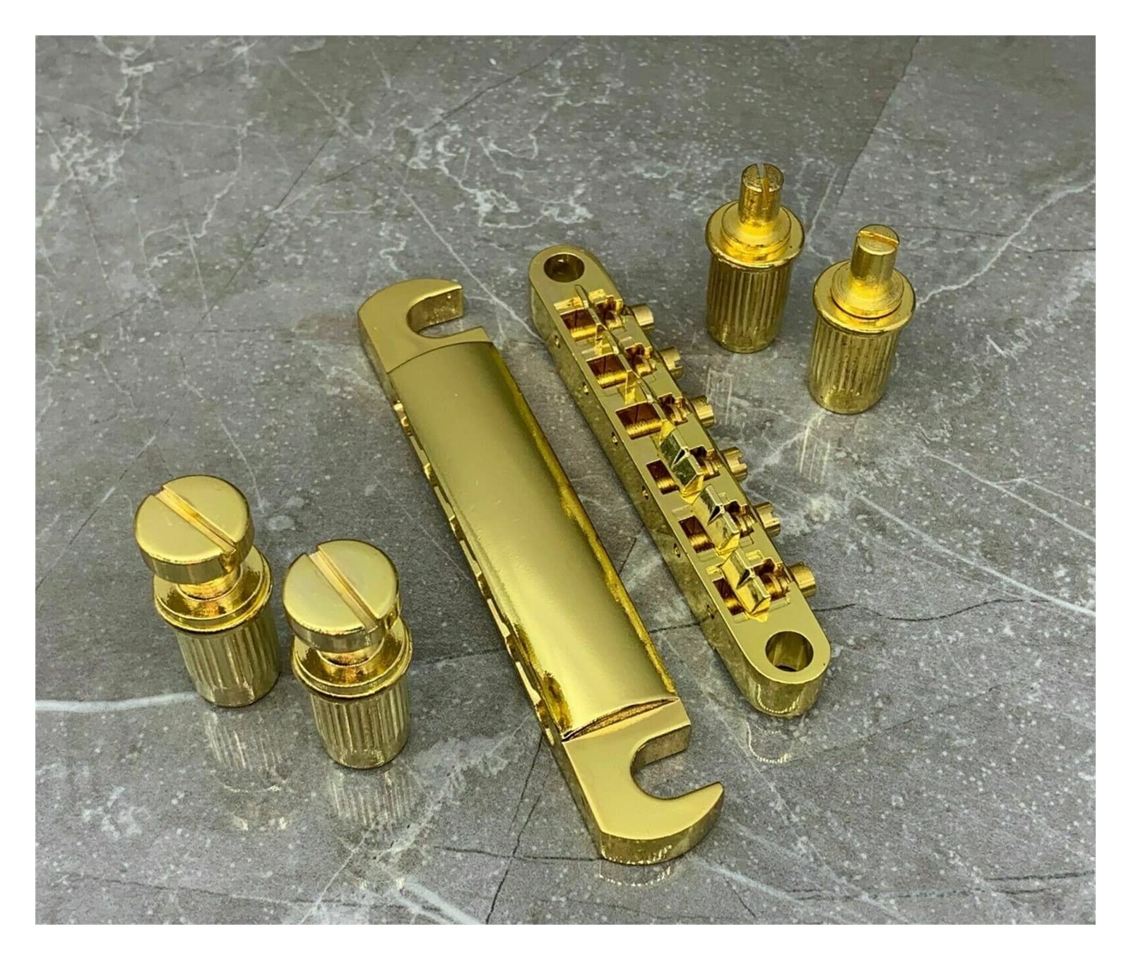 Tune O-Matic Bridge String Sattelschwanzstil Set Für E-Gitarre In Gold Tune-o-matic Steg