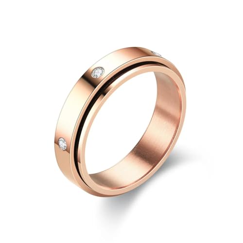 Hmsanase Ring Ringe Damen Bijouterie Herren Moderinge Ringe Für Damen Herren Hochzeit 6 Roségoldfarbe