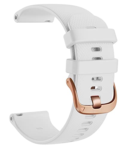 BANDKIT Correa Silikon-Uhrenarmband für Garmin Venu/GarminMove 3 Luxe/Vivoactive 4, rotgoldene Schnalle, Smartwatch-Armband, For Vivoactive 4S 3S, Achat