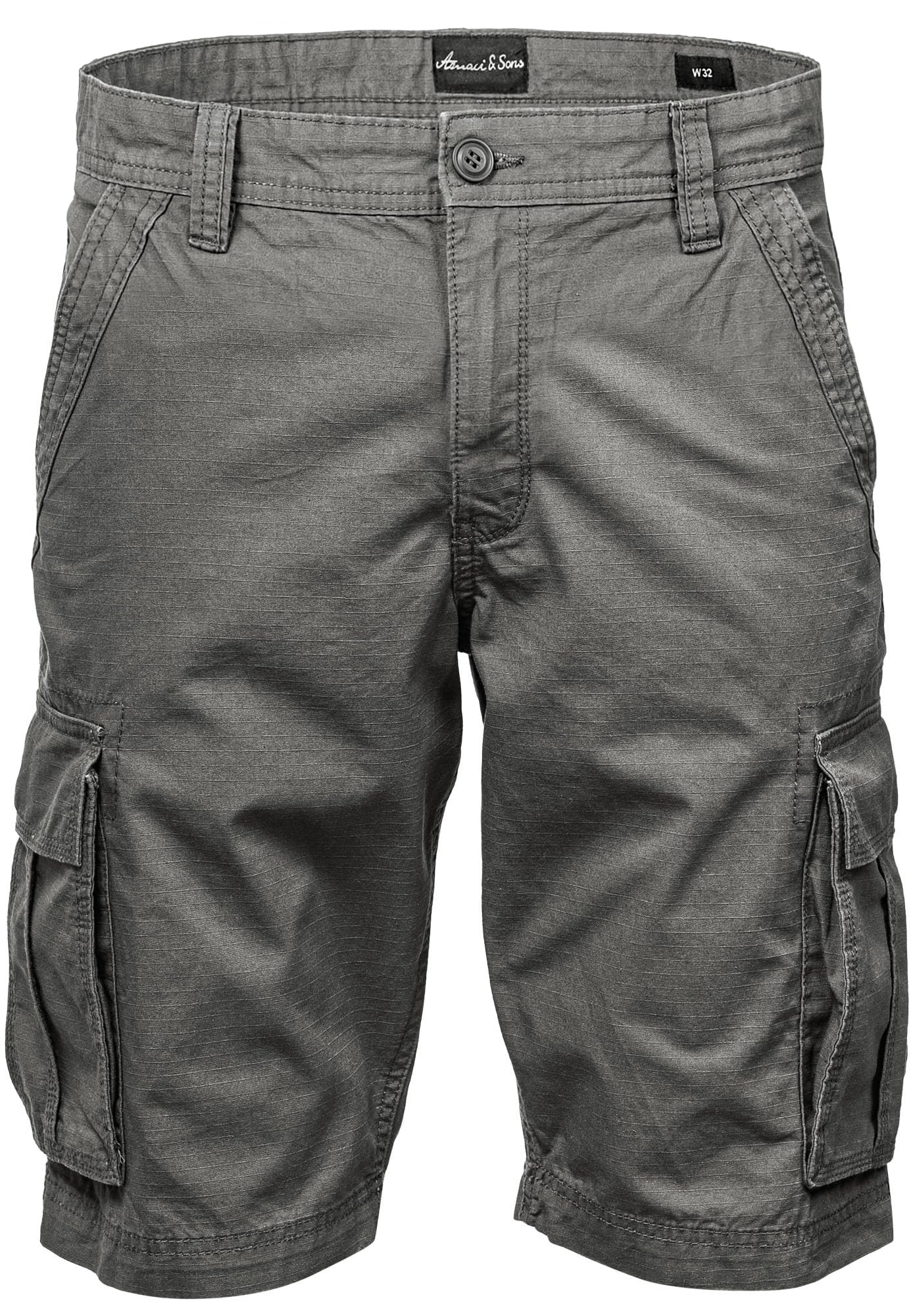 Amaci&Sons Herren Cargoshorts Männer Kurze Bermuda Hose Regular Fit 7027 Dunkelgrau W38