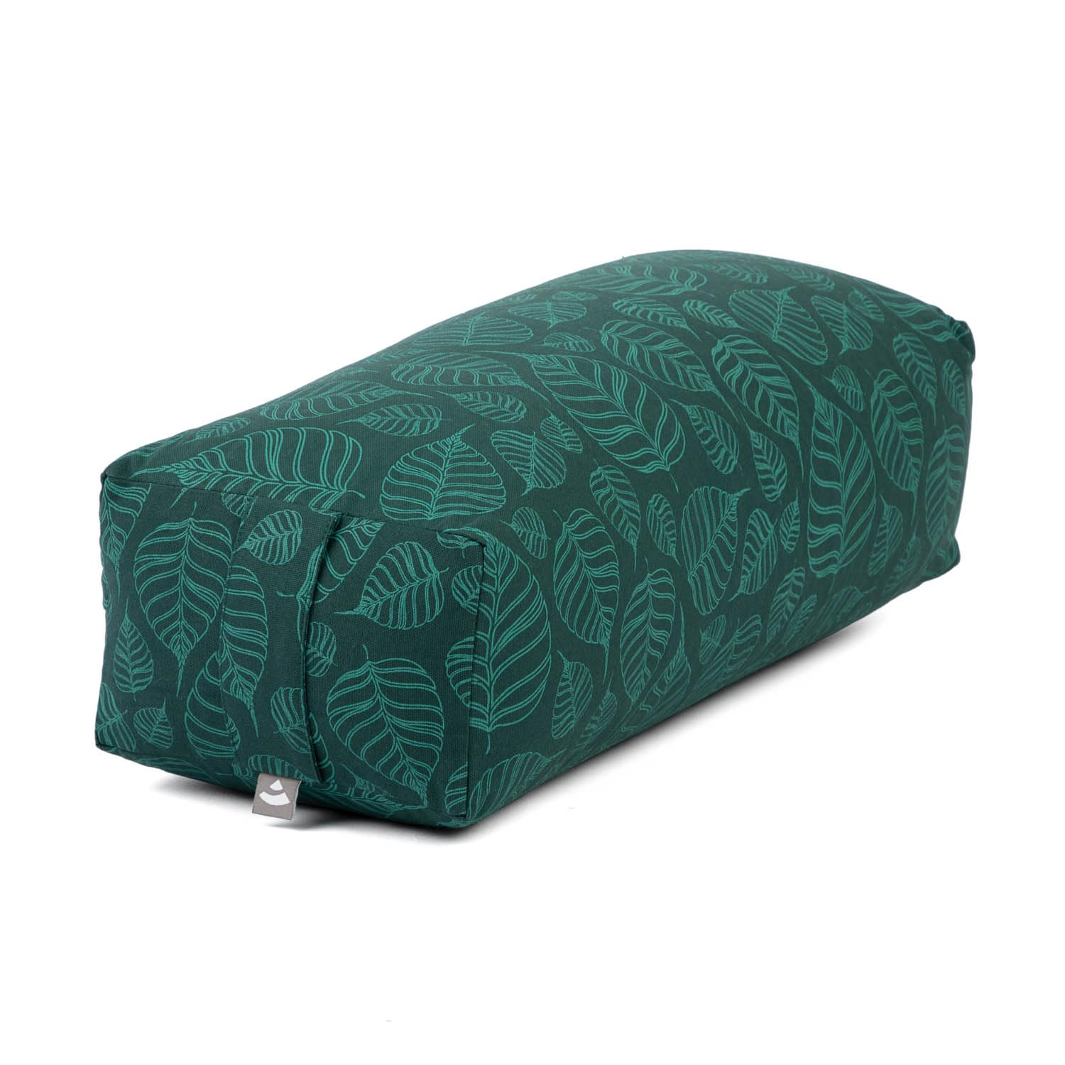 Bodhi Yoga Bolster SALAMBA | Maharaja Collection | Rechteckig | Waschbarer Bezug aus Baumwolle mit Dinkelfüllung | Yoga Zubehör für Restorative Yoga und Yin Yoga (Bodhi Leaves/Deep Green)