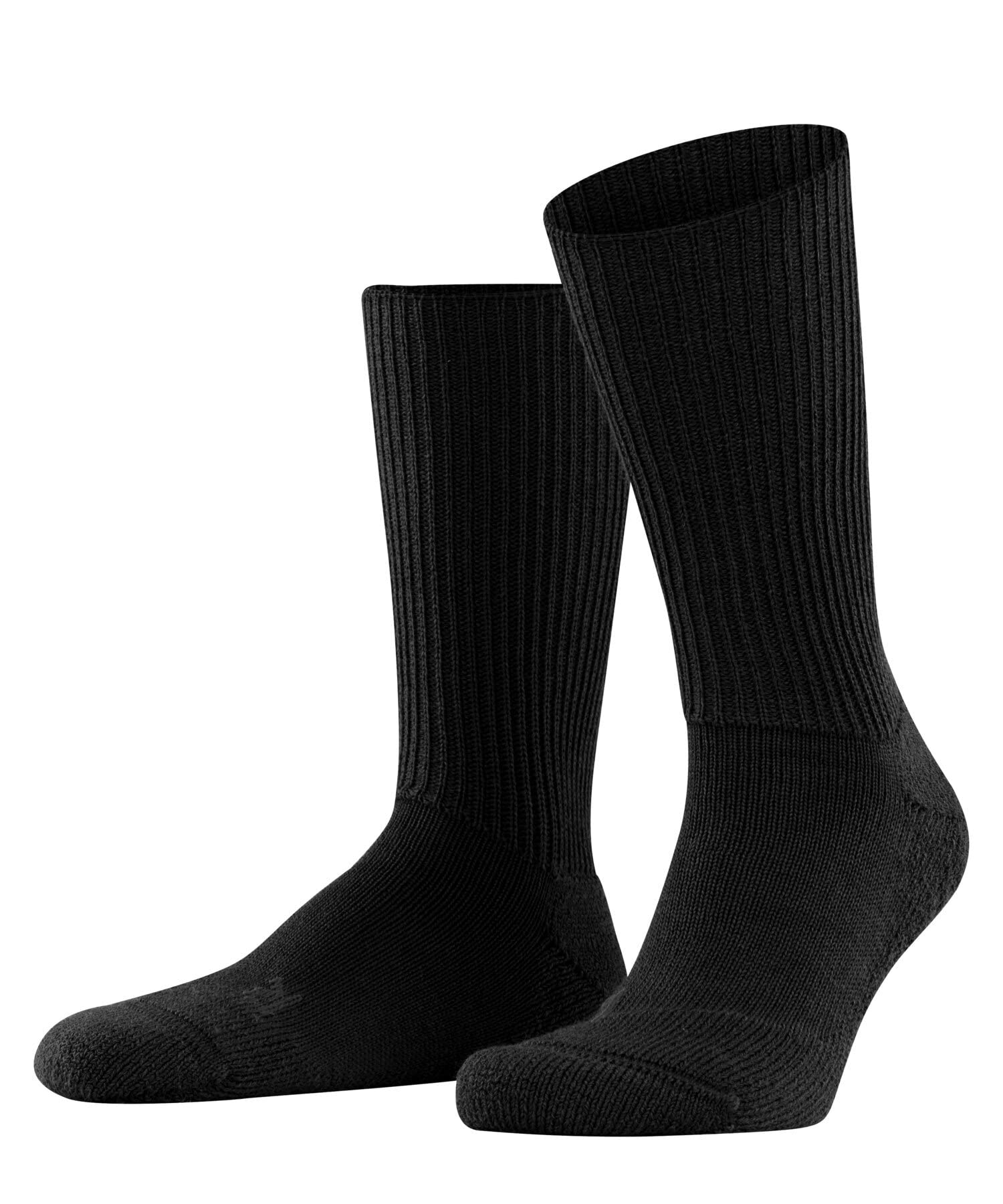 FALKE Unisex Socken Walkie Ergo U SO Wolle einfarbig 1 Paar, Schwarz (Black 3000), 44-45