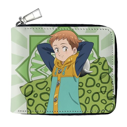 RYNDEX The Seven De-ad-ly SI-ns Geldbeutel Anime Mittelgroß, Reißverschluss Portmonee Leder, Organizer Geldbörsen Geschenk für Kinder & Teenager(Color:Multicolor 4)