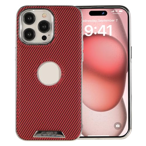 SUREKYA Schutzhülle für iPhone 15 Pro Max, 15 Pro, 15 Plus, 15, magnetisch, kabelloses Laden, klassisches Design, PU-Leder, schlank, stoßfest, für Herren und Damen, für 15 Pro, Rot