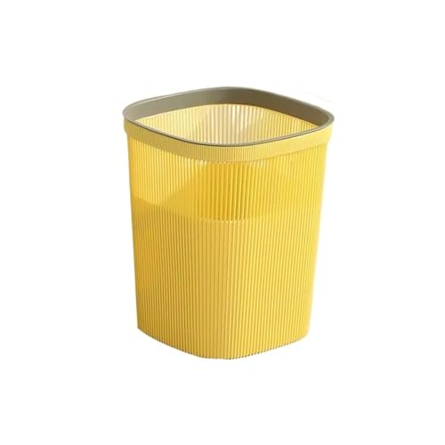 CYKD-777 Geruchsdichter mülleimer/gartenhelfer Mülleimer Haushalt große Kapazität Küche Bad Eimer Wohnzimmer Schlafzimmer Büro Papierkorb gut aussehend Mülleimer mit deckel(Yellow,Mittel)