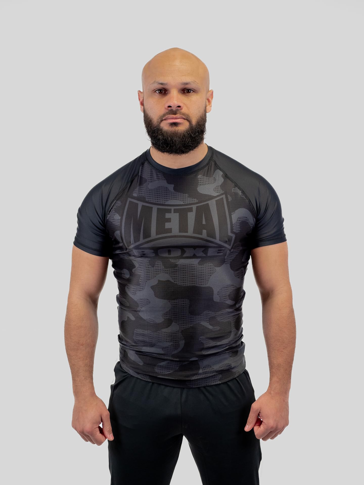 METAL BOXE Rashguard Homme Camo Noir XL