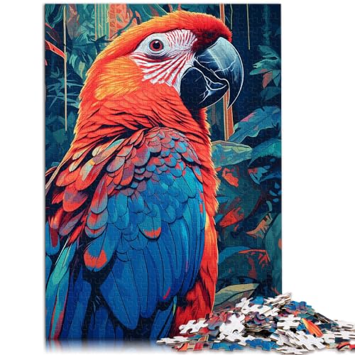 Puzzle-Geschenk, schöner Ara-Papagei, 1000-teiliges Puzzle, Holzpuzzle, Wanddekoration, einzigartige Geburtstags, 1000 Teile (50 x 75 cm)