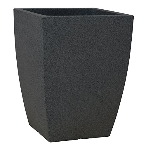 Floralo Pflanztopf Marino frostsicher, quadratisch, schwarz / granit, 30 xH40 cm