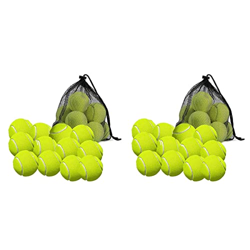 Kiudduy 24 Pack Tennis Bälle mit Tasche Zur Aufbewahrung - Gute Qualität, Dickwandige Tennis Bälle