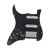 Schlagbrett Tonabnehmer für E Gitarre 1Set SSH Gitarren-Schlagbrett-Verdrahtung geladen vorverdrahtet + Stille-Schalter ST E-Gitarre Doppelspule Pickup 12 Farbe(Pickup Black-White Pickup)