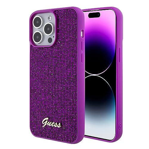 GUESS GUHCP15XPMSDGSF Hülle für iPhone 15 Pro Max 6.7" Fuchsie hardcase Disco Metal Script