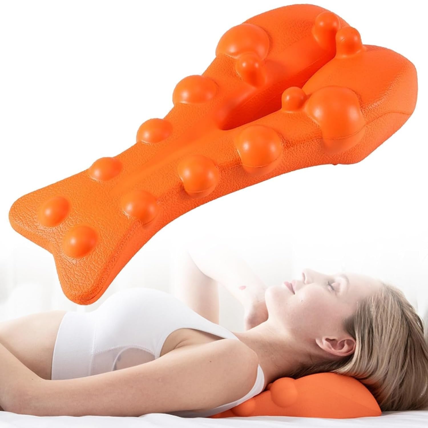 Relieflylab Trapeziusdehner, Therapoint-Trapezius, Therapoint-Triggerpunkt-Massagegerät, Triggerpunkt-Massagegerät, Nacken- und Schulterentspanner (Orange) (Orange)