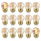 Hcnew G40 E27 LED Retro Edison Glühlampe Mini Globe 1W Spiralfilament Licht (15 pack)