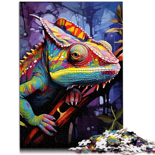 Puzzles zum Verschenken, Art Chamäleon-Puzzles 1000 Teile für Erwachsene, Holzpuzzles, Familienaktivitätspuzzles, Lernspiele, 1000 Teile (50 x 75 cm)