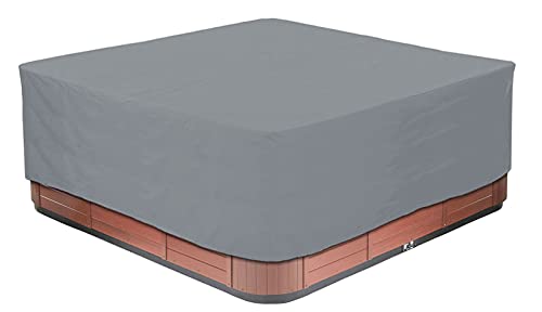 BaCover Outdoor Whirlpool Abdeckung, 210D Oxford-Gewebe Wasserdicht Spa Hot Tub Pool Abdeckun Quadratische Pool-Staubschut Mehrere Größen zur Auswahl,Grau,231x231x90cm