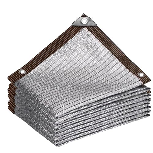 Alu Schattennetz Uv-beständiges Sonnenschutznetz für Terrasse Balkon Carport, Verschiedene Größen WXQTM (Color : Silver, Size : 2x10m)