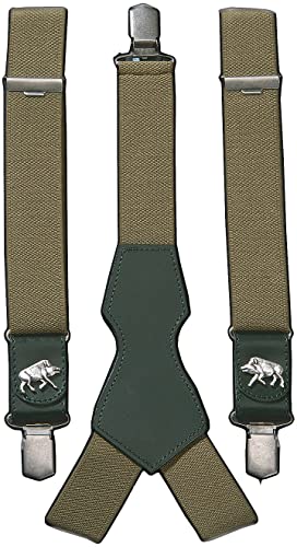 La Chasse® Hosenträger für Herren für Jäger mit Jagdmotiv Sau/Wildschwein Spezialhosenträger Trachtenaccessoires Trachtenhosenträger für Lederhosen