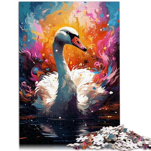 Puzzle Bunter Fantasieschwan, 1000-teiliges Puzzlespiel, Holzpuzzle, Spaß für Aktivitäten zu Hause, Geburtstagsgeschenk, Reisegeschenk, 1000 Teile (50 x 75 cm)