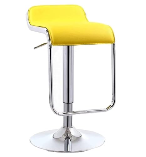 Barhocker Barstühle Barstuhl Barhocker Aus Leder, Anhebbarer Barstuhl Mit Niedriger Rückenlehne Und Fußhocker, Hohe Hocker, Ergonomische Thekenhocker Bar Stühle Barsessel(Yellow)