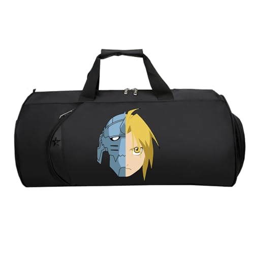 Fullmet-al Alchemi-st Kleine Reisetasche Damen, Reisetasche Tasche für Flugzeug Unter Sitzplatz, Reisetasche Weekendertasche füR Damen Herren Flugzeug(Black 10)