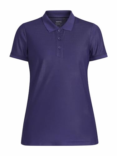 Craft CORE UNIFY POLO SHIRT | Poloshirt Damen L | True Purple | Funktionelles Recyclingpolyester | Sehr guter Feuchtigkeitstransport | Quick Dry Poloshirt Damen kurzarm | Trainingsshirt Damen