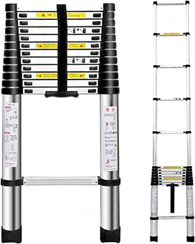 Teleskopleiter, tragbare Teleskopverlängerung - zusammenklappbare Teleskopleiter, tragbare Aluminium-Ausziehleiter für die Luftfahrt, universelle Hublast für den Innen- und Außenbereich, 150 kg