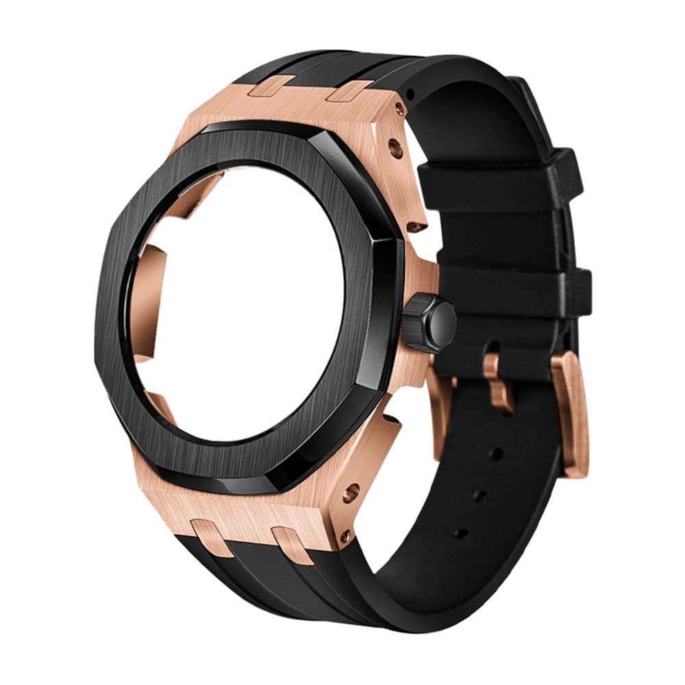 IOTUP Kautschukarmband passend für GA2100/2100 Edelstahl-Metallgehäuse Fluoro-Gummiband + Modifikationswerkzeuge, Einheitsgröße, Achat