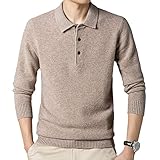 BANLUX Herren Pullover - Herbst Und Winter Kaschmir Revers Knöpfe Pullover Herren Polo-Ausschnitt Pullover Einfarbig Weicher Und Bequemer Pullover Rückenpullover, Style A, XL