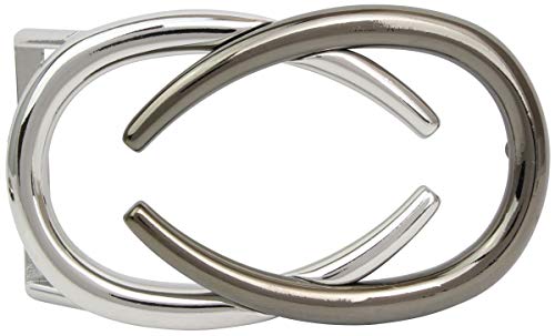 BELTINGER Gürtelschnalle Open Arms 4,0 cm | Buckle Wechselschließe Gürtelschließe 40mm Massiv | Wechselgürtel bis 4cm | Silber/Schwarz