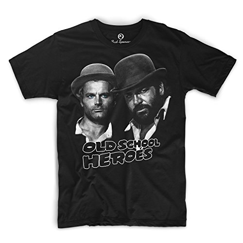 Bud Spencer - Old School Heroes - T-Shirt (S) , Farbe - Schwarz