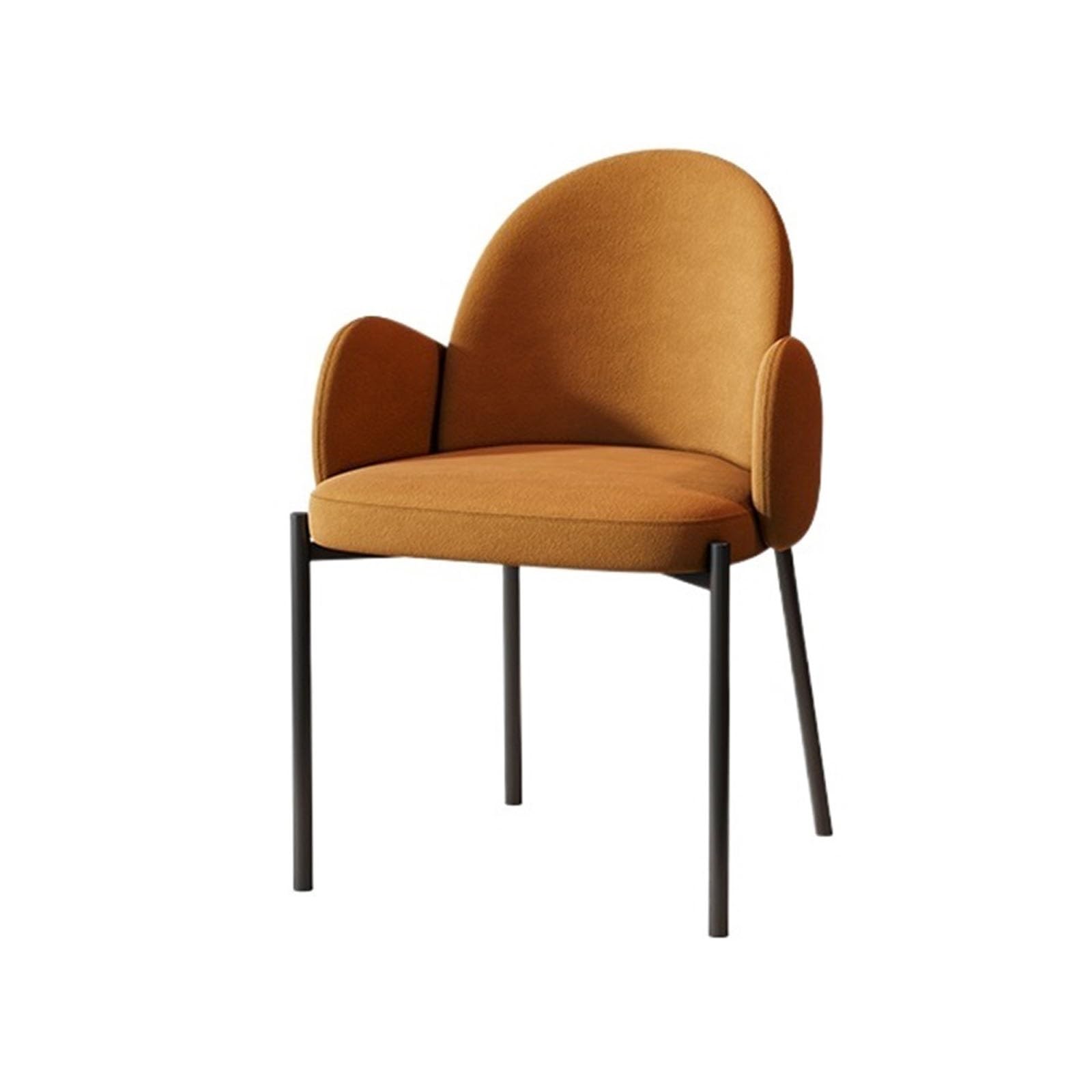 FUHAI-666 Esszimmerstuhl Esszimmerstühle im Mid-Century-Modern-Stil – Gepolsterte Esszimmerstühle mit Metallbeinen – Stilvoller Akzentstuhl for Wohnzimmer und Essbereich Kaffeestuhl(Orange)