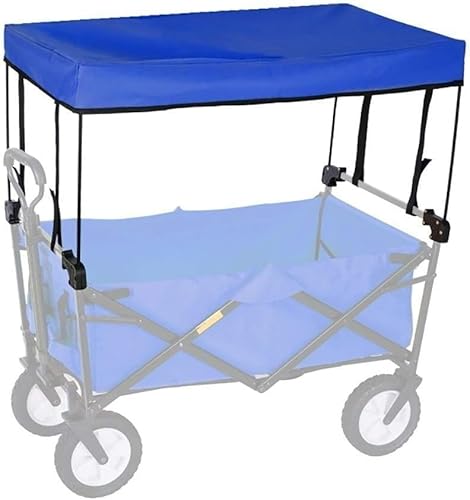 Faltwagen-Schattenaufsatz – Universelles Markisendach zum Einkaufen/Camping – Zubehör für tragbare Trolley-Wagen, Handschubwagen für den Außenbereich, Blau