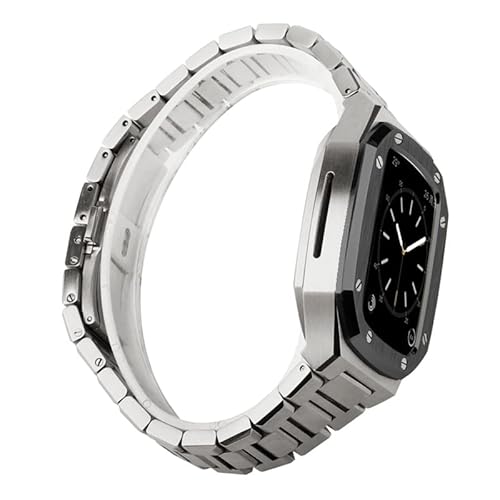 TONECY Mod Kit für Apple Watch Armband 45 mm, 41 mm, 40 mm, 44 mm, Luxus-Modifikation, Metall-Stahlgehäuse für iWatch Serie 8, 7, 6, SE, 5, 4, 3 (Farbe: Silber SB, Größe: 41 mm oder 40 mm)